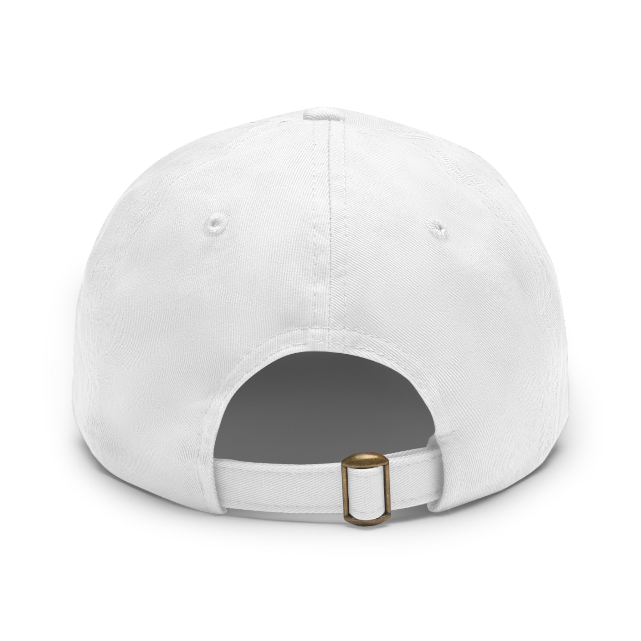 Leather Patch Dad Hat — Minimal Round Logo Cap