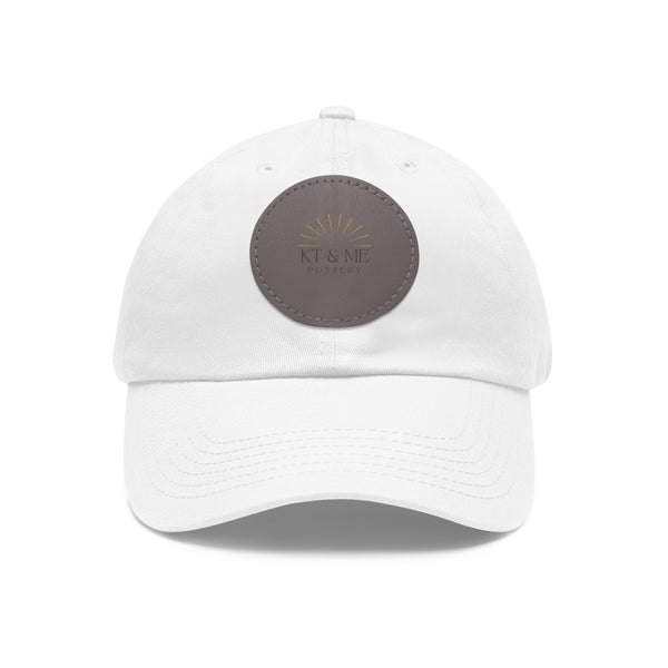 Leather Patch Dad Hat — Minimal Round Logo Cap