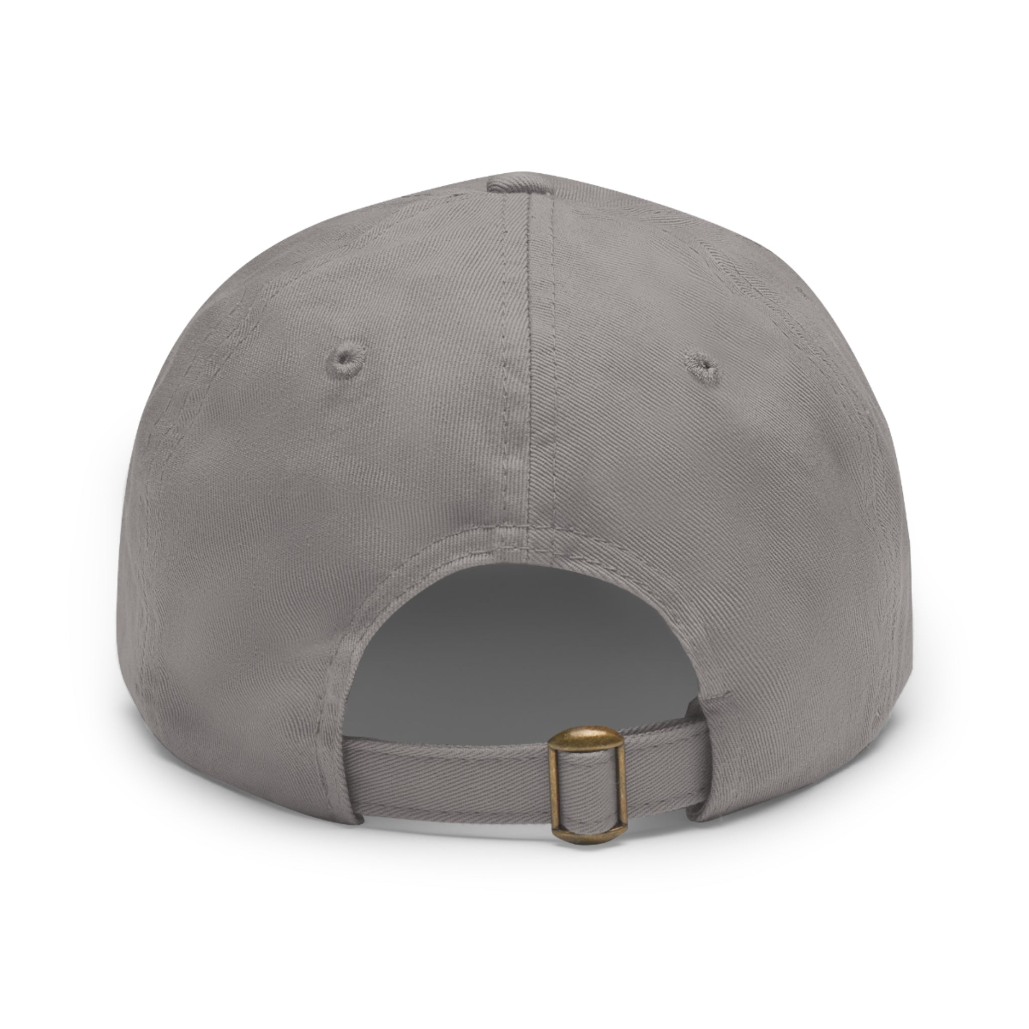 Leather Patch Dad Hat — Minimal Round Logo Cap